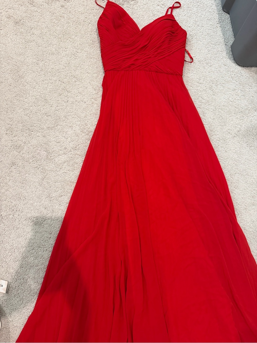 Red Spaghetti-Strap Evening Gown - Elegant Women's Dress
